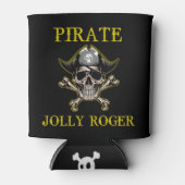 海賊スカルジョリーロジャー金ゴールド 缶クーラー (正面)