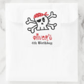 海賊スカルスケルトン男の子の誕生日パーティーのお願い スクエアシール (バッグ)