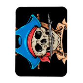 海賊スカル噛み包丁 マグネット (縦)