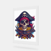 海賊スカル宝 アクリルサイン (傾斜)