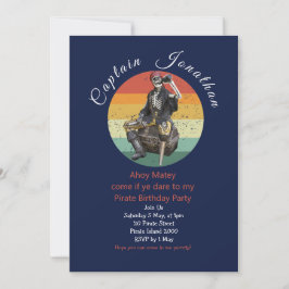 海賊スカル招待状誕生日 招待状