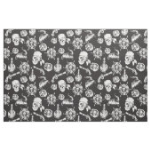 海賊スカル白黒パターン ファブリック (ファットクウォーター)