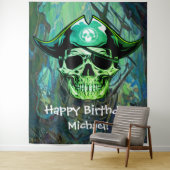 海賊スカル誕生日キャプテンジャック タペストリー (インサイチュ)