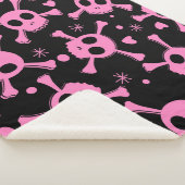 海賊スカル:ガーリッシュハートパターン シェルパブランケット (3/4)