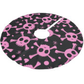 海賊スカル：ガーリッシュハートパターン ブラッシュドポリエステルツリースカート (アングル)