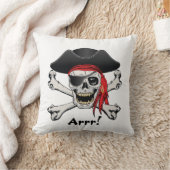 海賊スカル クッション (ブランケット)