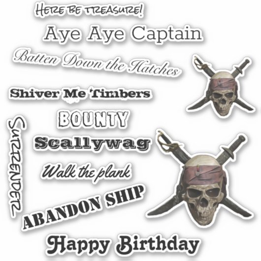 海賊スカル シール (正面)