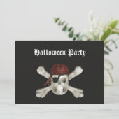海賊スカル-ハローウィンパーティ招待状 招待状 (スタンド正面)