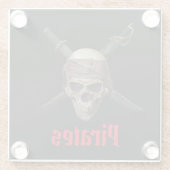 海賊スケルトンガラスのコースター ガラスコースター (裏面)