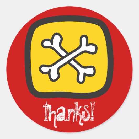 海賊スケルトンスカル&ボーンズ男の子の誕生日パーティー ラウンドシール (正面)