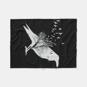 海賊スケルトン恐竜Tレックスおもしろいティラノサウルス フリースブランケット (正面(横))