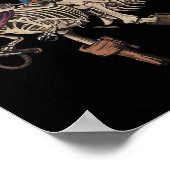 海賊スケルトン恐竜Tレックスおもしろいティラノサウルス ポスター (角)