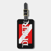 海賊スタイルの飛び込みの旗 ラゲッジタグ (正面縦)