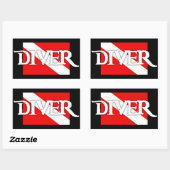 海賊スタイルダイブ旗 長方形シール (シート)