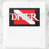 海賊スタイルダイブ旗 長方形シール (バッグ)