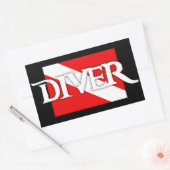 海賊スタイルダイブ旗 長方形シール (封筒)