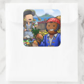 海賊ステッカー スクエアシール (バッグ)