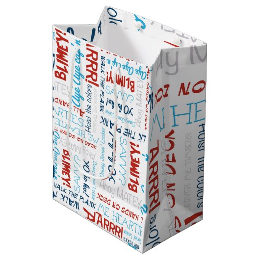 海賊スローガンパーティー海賊中抱き枕 ミディアムペーパーバッグ (正面アングル)