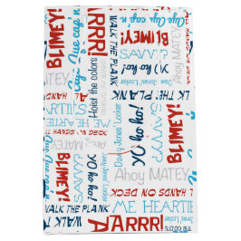 海賊スローガンパーティー海賊中抱き枕 ミディアムペーパーバッグ