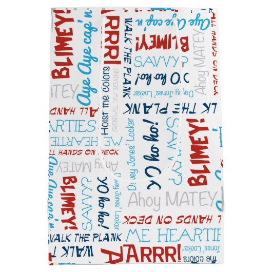 海賊スローガンパーティー海賊中抱き枕 ミディアムペーパーバッグ (裏面)