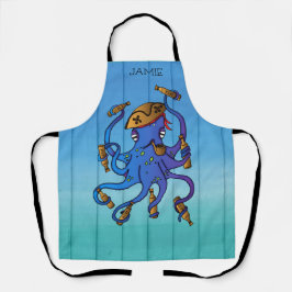 海賊タコ飲みラムおもしろい酒 エプロン