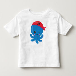 海賊タコ、かわいいタコ、小さなタコ トドラーTシャツ