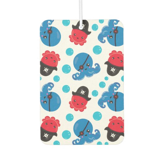 海賊タコ、タコ柄、海獣 カーエアーフレッシュナー (正面)