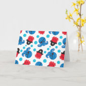 海賊タコ、タコ柄、海獣 カード (黄色い花)