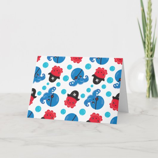 海賊タコ、タコ柄、海獣 カード (正面)