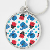 海賊タコ、タコ柄、海獣 キーホルダー (正面)