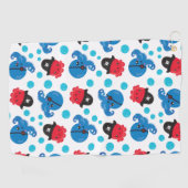 海賊タコ、タコ柄、海獣 ゴルフタオル (横)