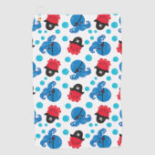 海賊タコ、タコ柄、海獣 ゴルフタオル (正面)