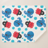 海賊タコ、タコ柄、海獣 シェルパブランケット (正面(横))