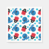 海賊タコ、タコ柄、海獣 スタンダードカクテルナプキン (正面)