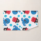 海賊タコ、タコ柄、海獣 バスタオルセット (ハンドタオル)