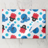 海賊タコ、タコ柄、海獣 ペーパーパッド (折り畳み)