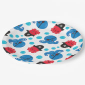 海賊タコ、タコ柄、海獣 ペーパープレート (アングル)