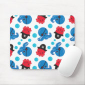 海賊タコ、タコ柄、海獣 マウスパッド (マウス)