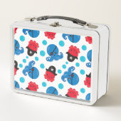 海賊タコ、タコ柄、海獣 メタルランチボックス (正面)