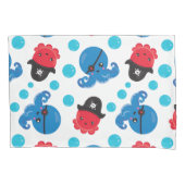 海賊タコ、タコ柄、海獣 枕カバー (正面)