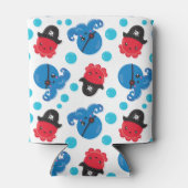 海賊タコ、タコ柄、海獣 缶クーラー (裏面)