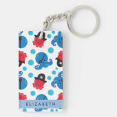 海賊タコ、タコ柄、海、お名前 キーホルダー (裏面)