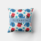 海賊タコ、タコ柄、海、お名前 クッション (裏面)