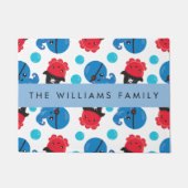 海賊タコ、タコ柄、海、お名前 ドアマット (正面)