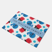 海賊タコ、タコ柄、海、お名前 ドアマット (アングル)