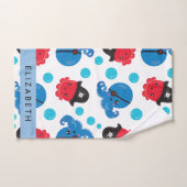 海賊タコ、タコ柄、海、お名前 バスタオルセット (ハンドタオル)