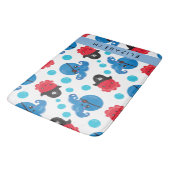 海賊タコ、タコ柄、海、お名前 バスマット (アングル)