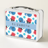 海賊タコ、タコ柄、海、お名前 メタルランチボックス (裏面)