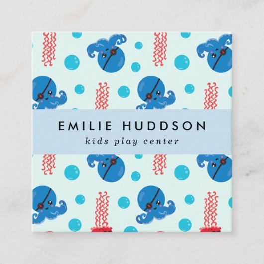 海賊タコ、海賊クラゲ活動センター スクエア名刺 (正面)