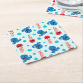 海賊タコ、海賊クラゲ、海獣 スクエアペーパーコースター (アングル)